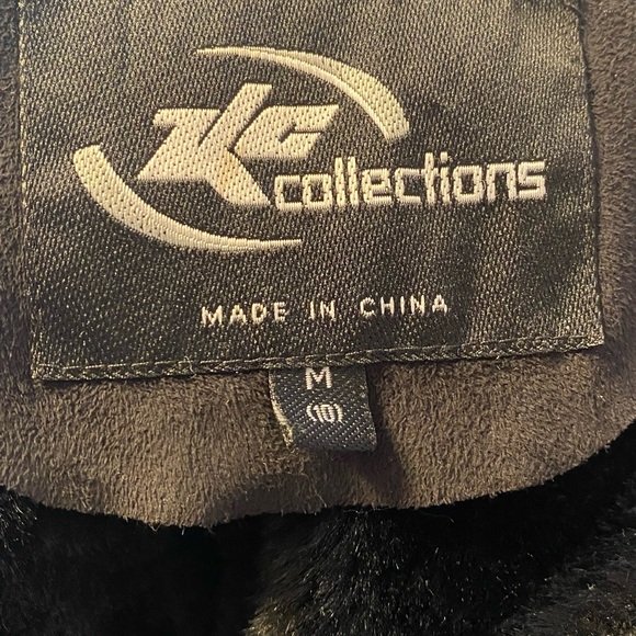 ZLC Collections Black Winter Coat/Faux Leather & Fur - Picture 6 of 6